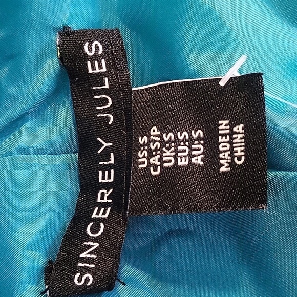 Sincerely Jules Turquoise Vegan Leather Long Line Open Front Vest - Size S - Picture 5 of 9